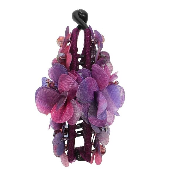 Women\'s Purple Resin Hair Clip Ponytail Holder Updo Accessory